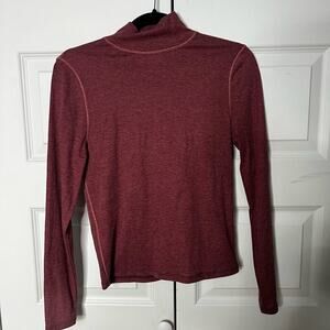 Madewell Maroon Long Sleeve Top Large